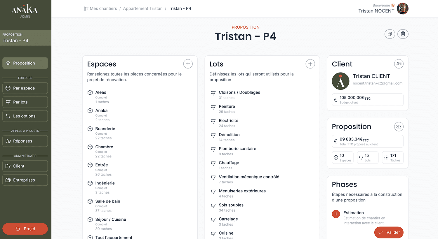 Concevoir et chiffrer un chantier 4× plus vite — vue 1