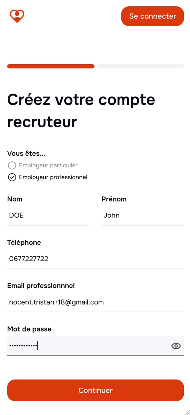 Place de rencontre entre auxiliaire de vie et recruteurs — vue mobile 5