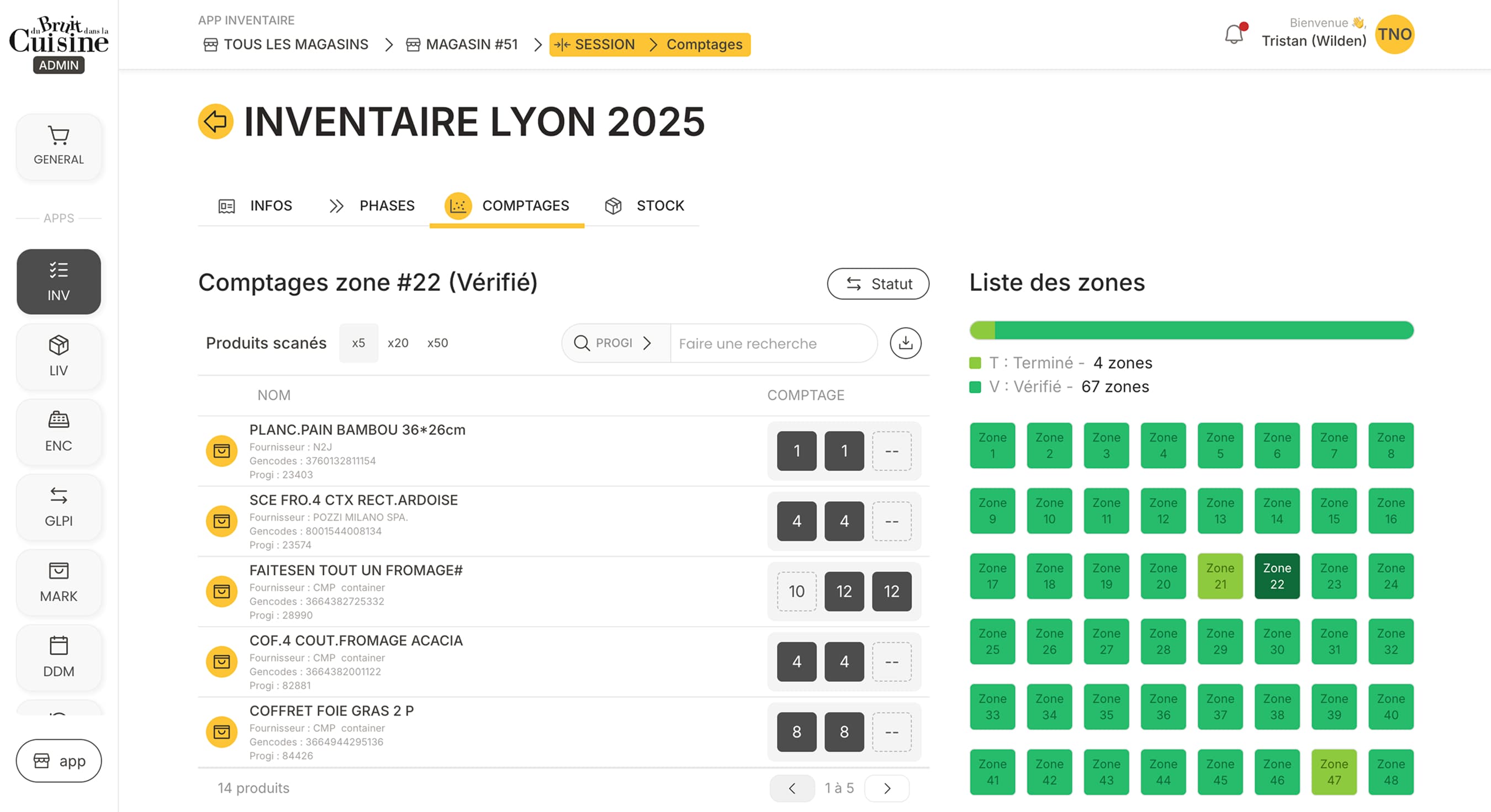 Inventaire annuel — vue 1