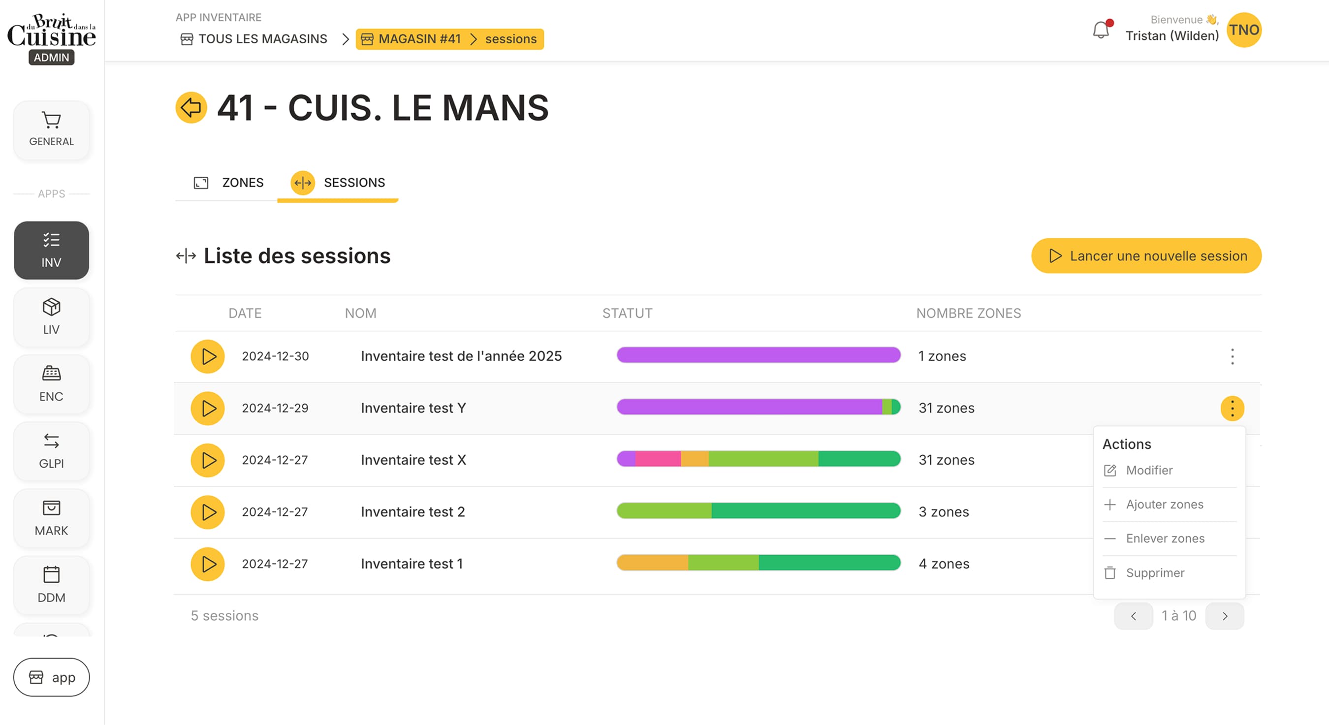 Inventaire annuel — vue 2