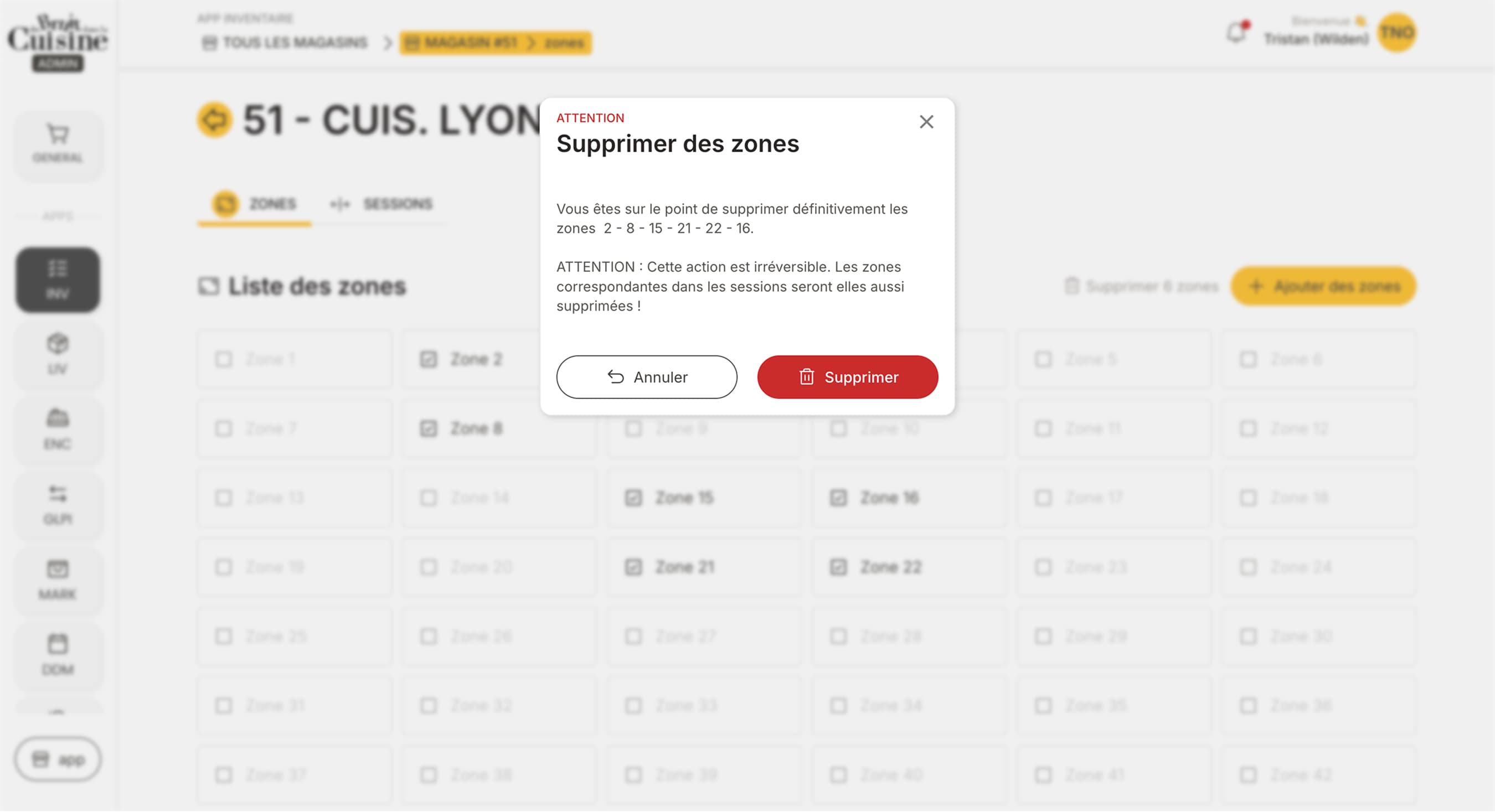 Inventaire annuel — vue 2