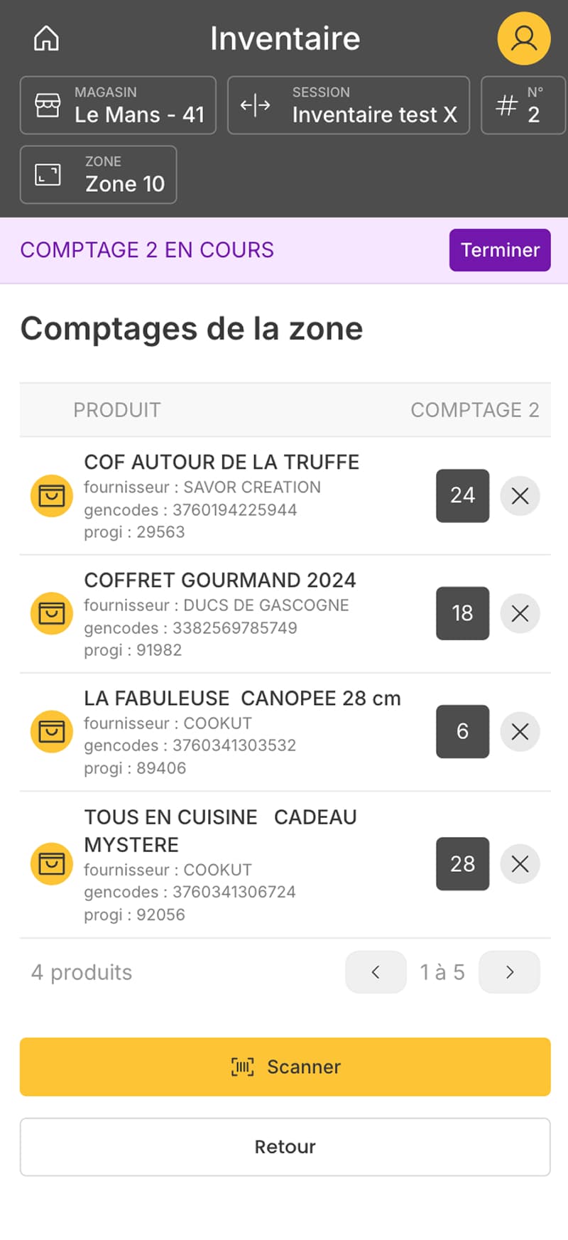 Inventaire annuel — vue mobile 6