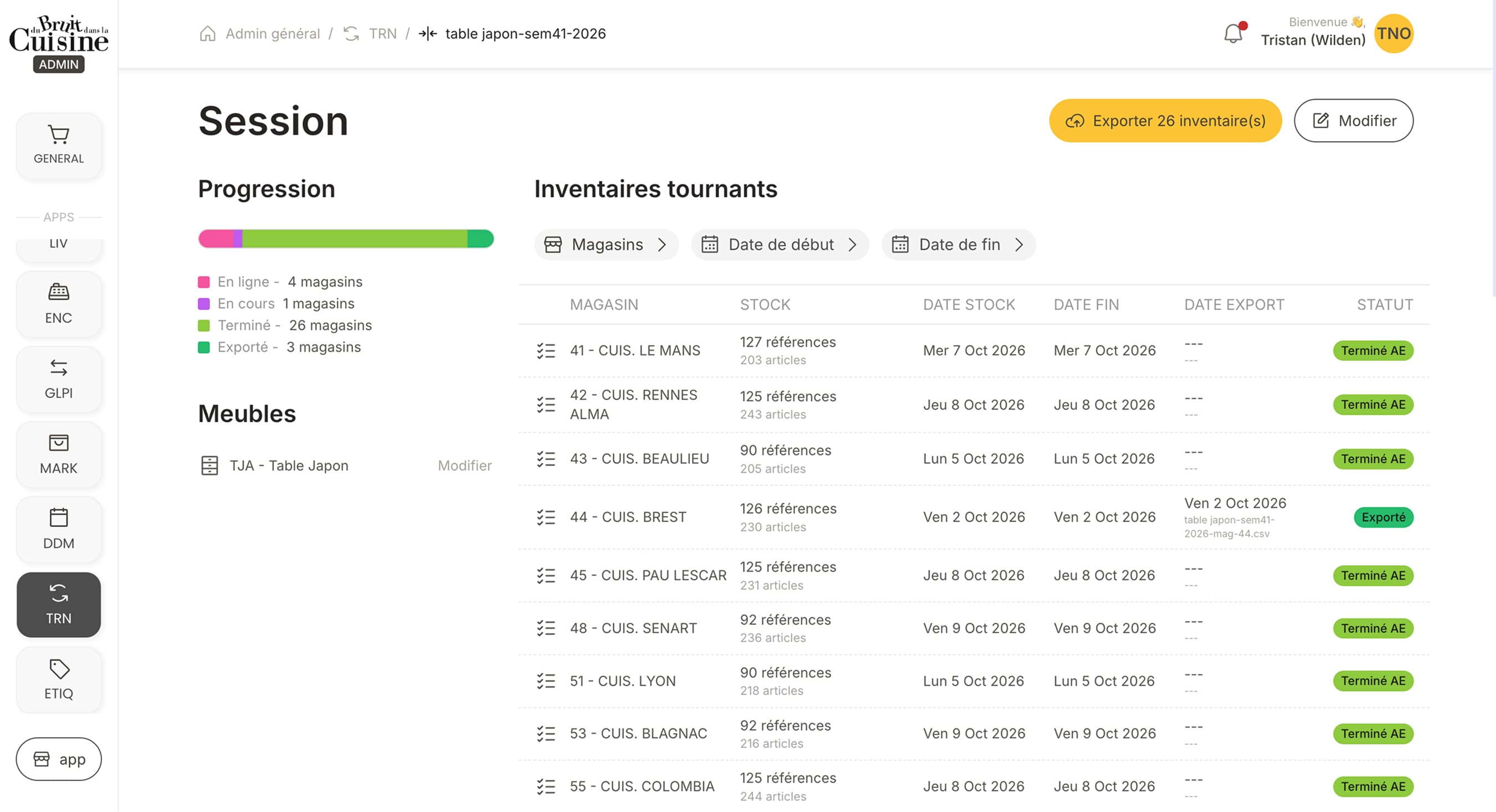 Inventaire tournant — vue 1