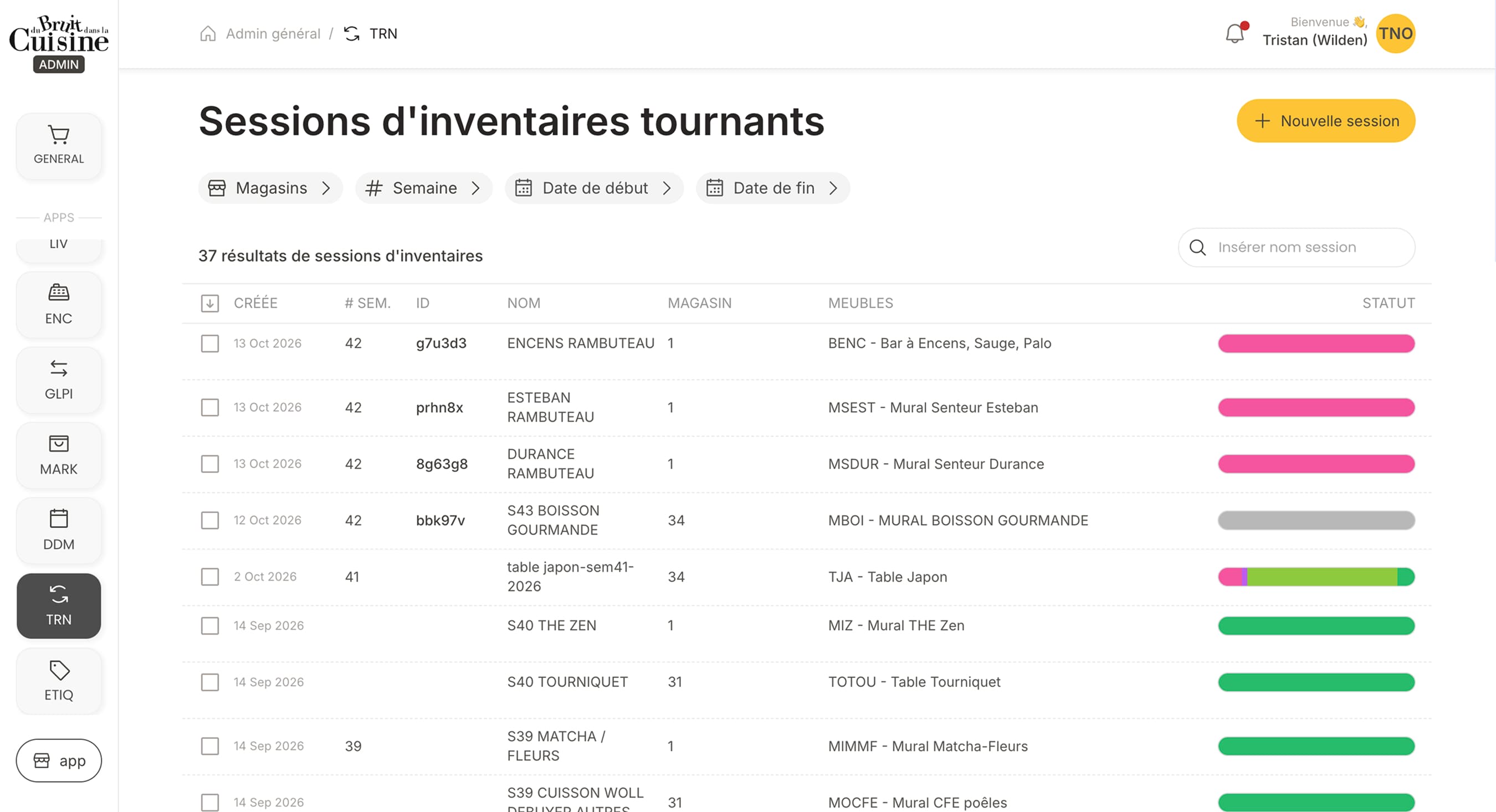 Inventaire tournant — vue 1