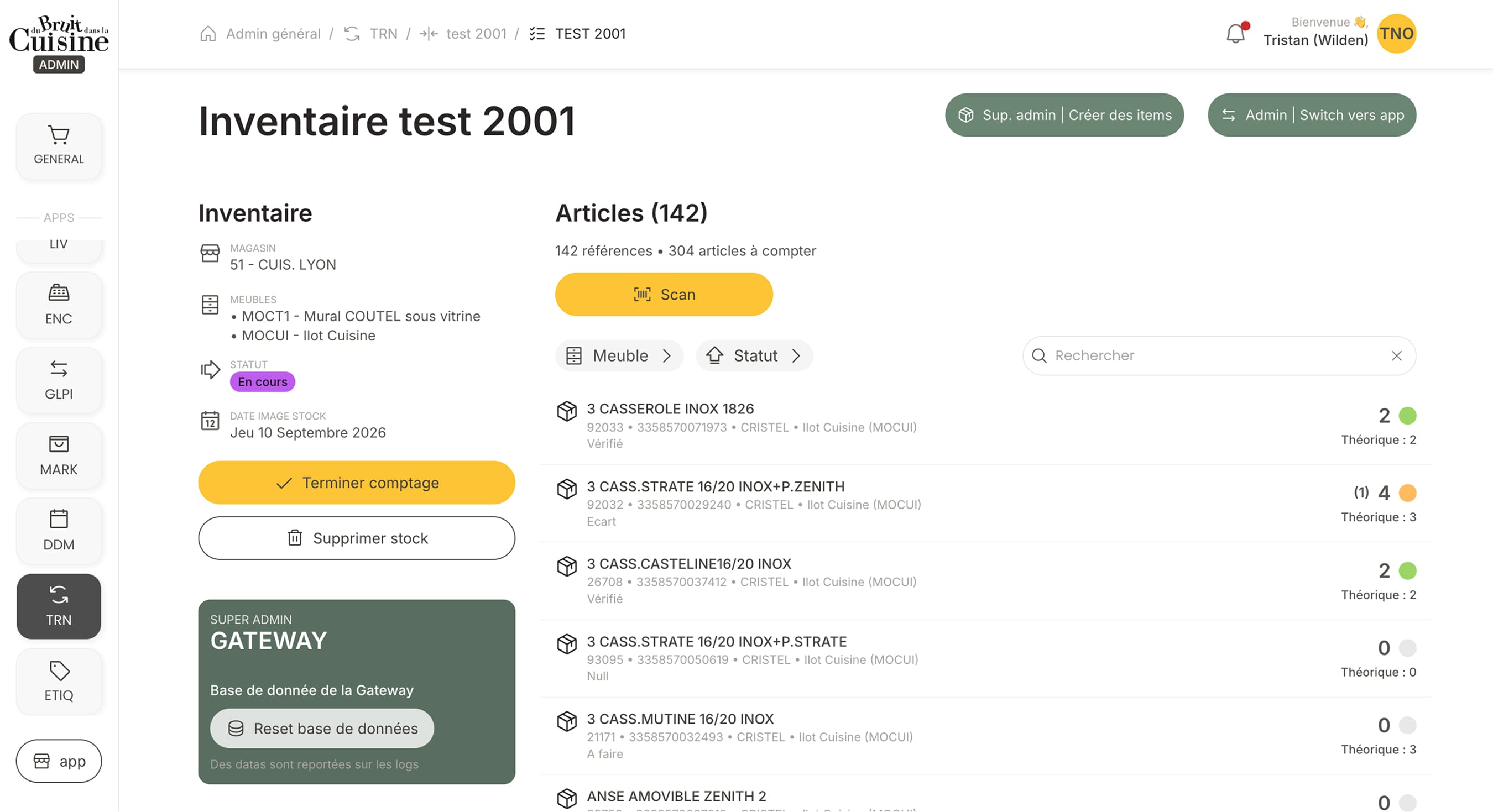 Inventaire tournant — vue 3
