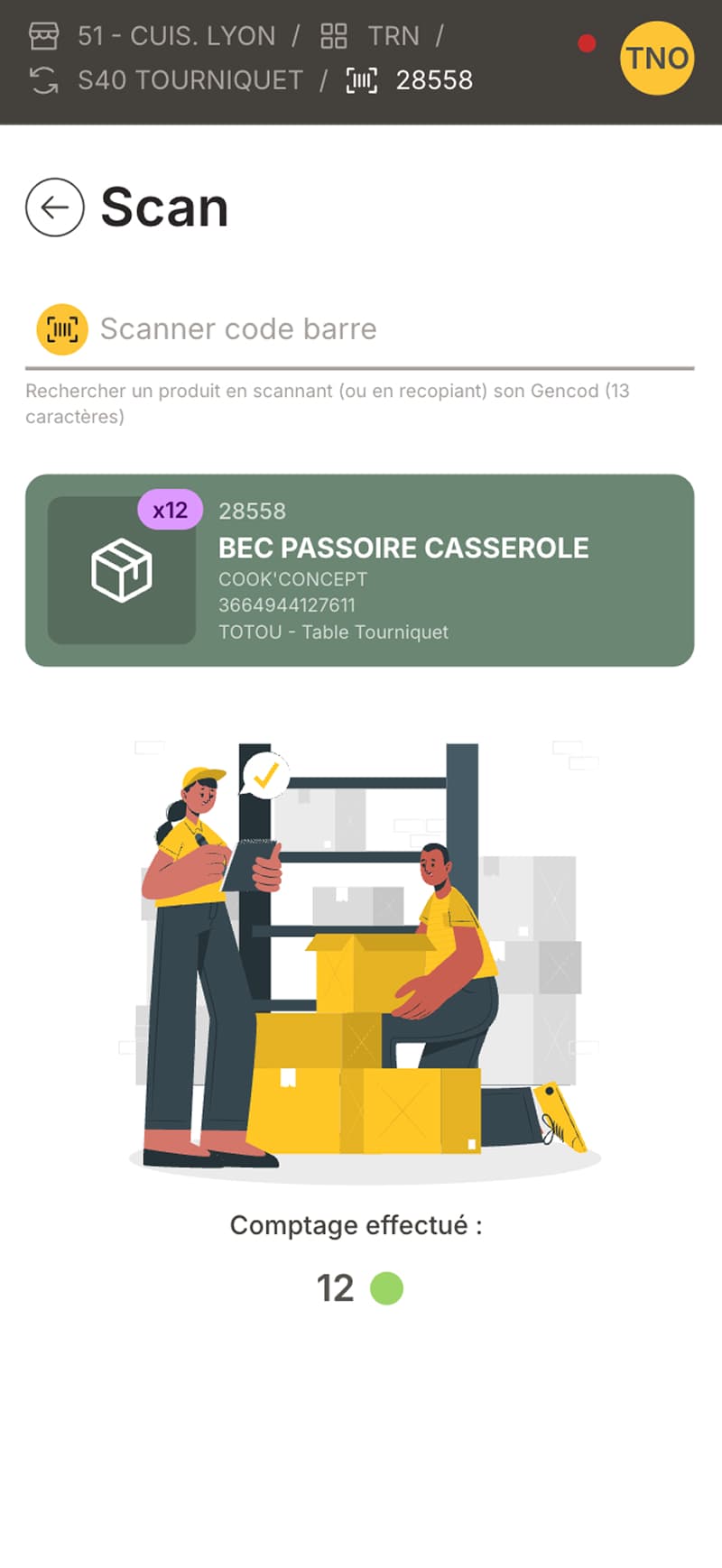 Inventaire tournant — vue mobile 3