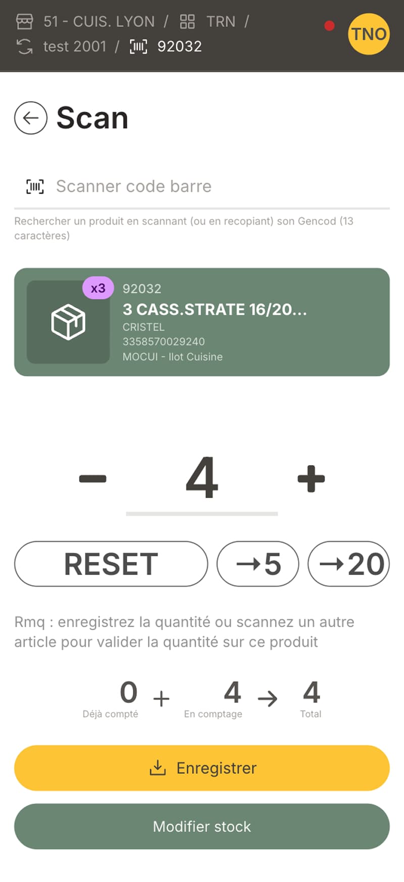 Inventaire tournant — vue mobile 5