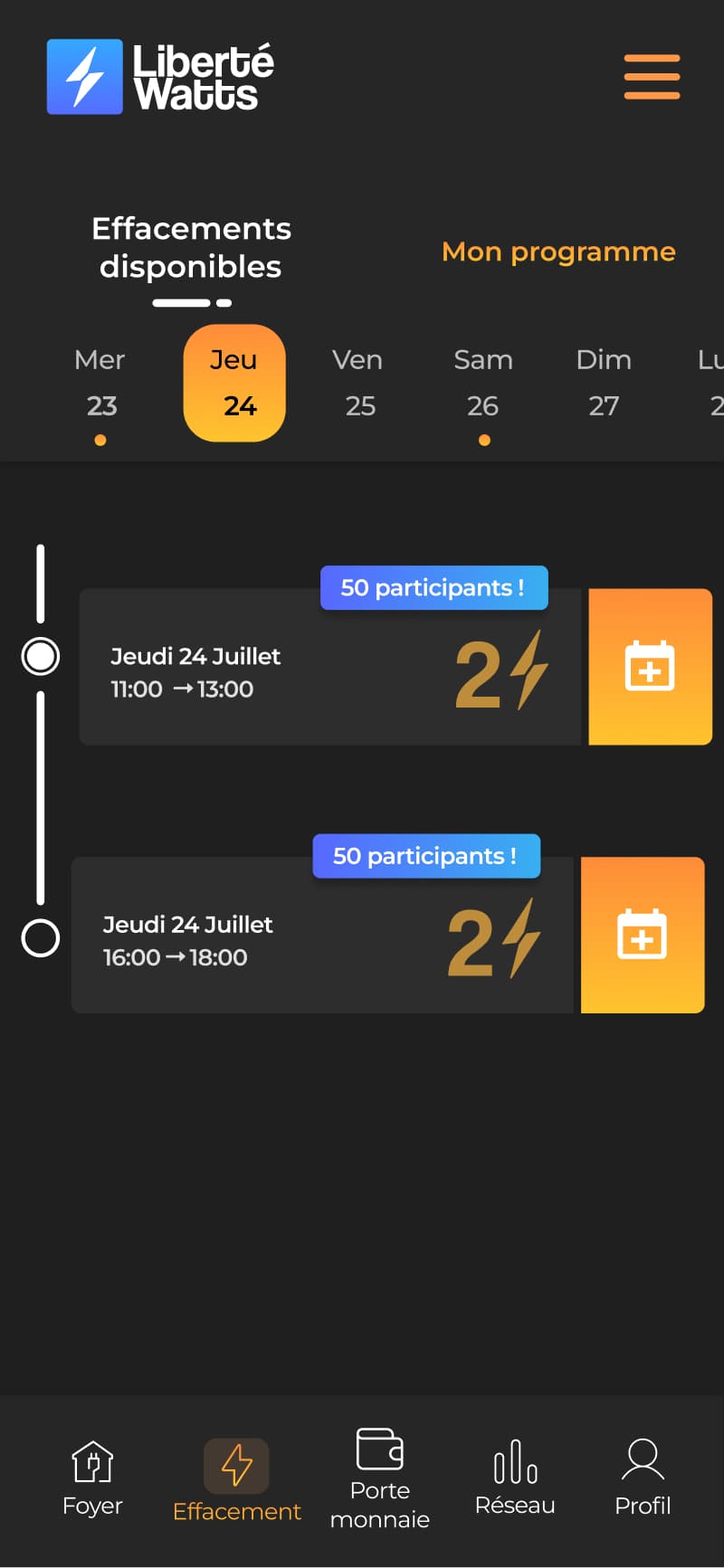App citoyenne de réduction d'énergie — vue mobile 2