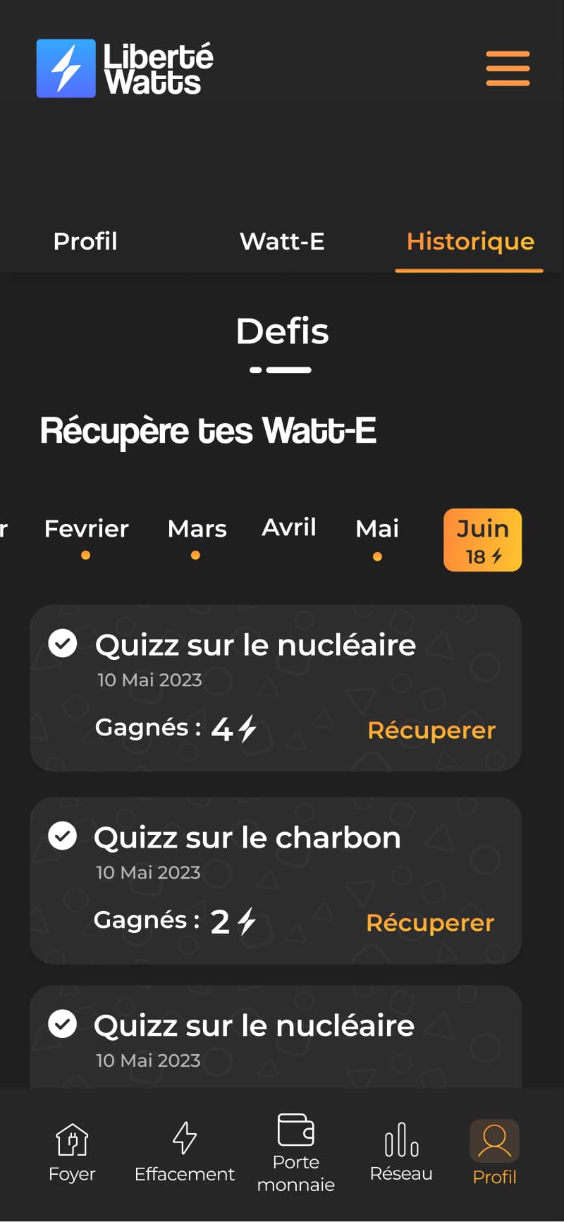 App citoyenne de réduction d'énergie — vue mobile 5