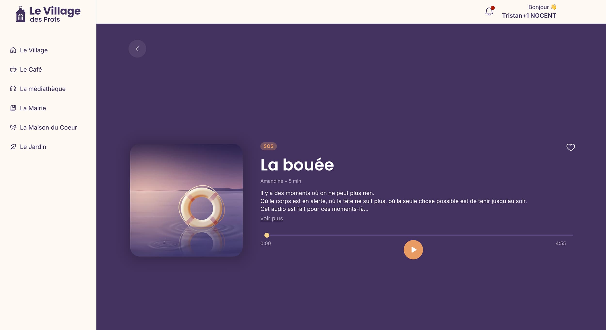 App communautaire pour les profs — vue 2