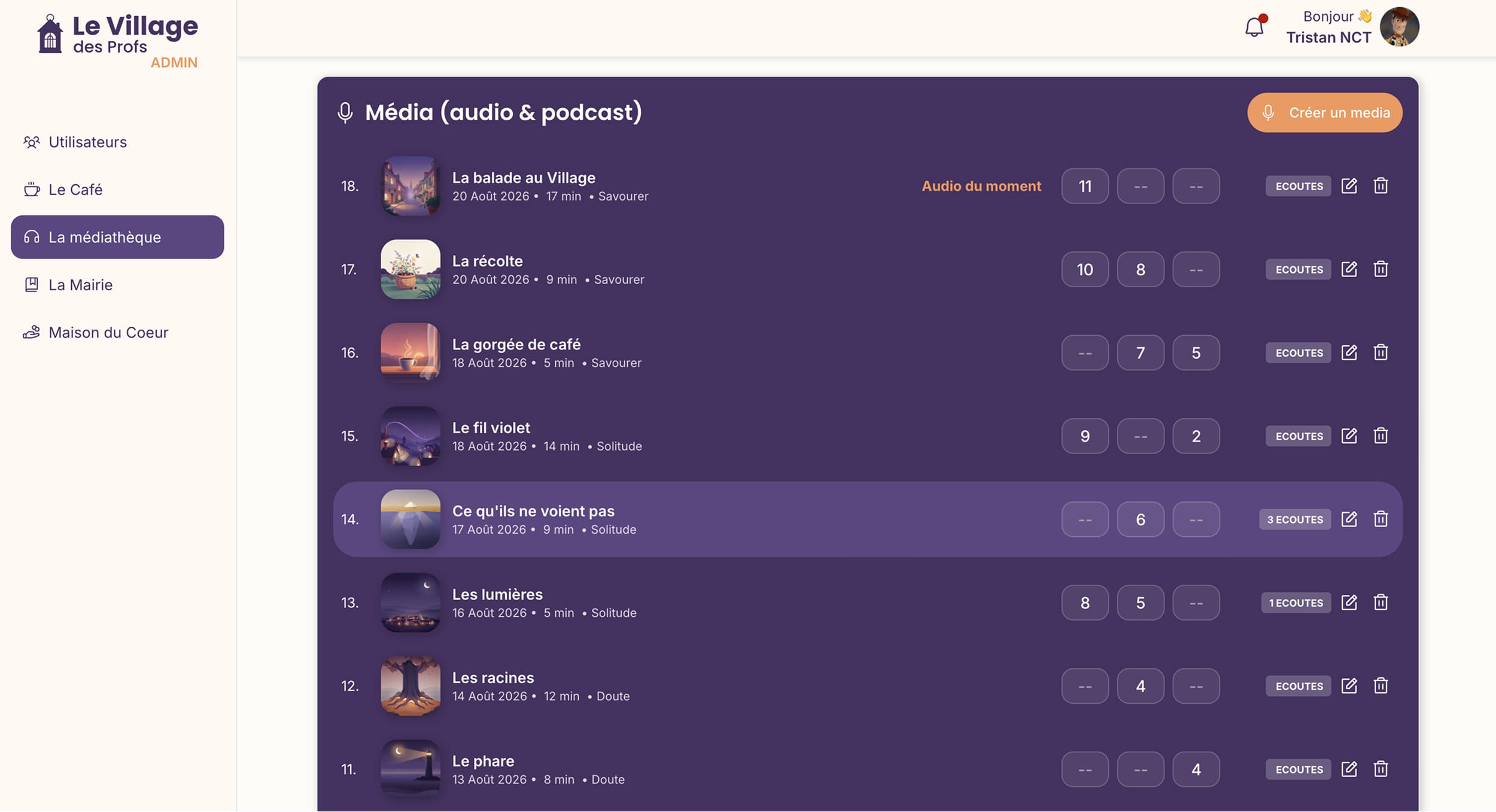 App communautaire pour les profs — vue 3