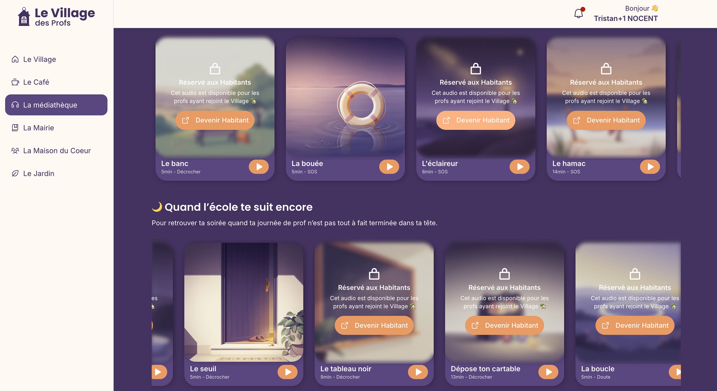 App communautaire pour les profs — vue 4