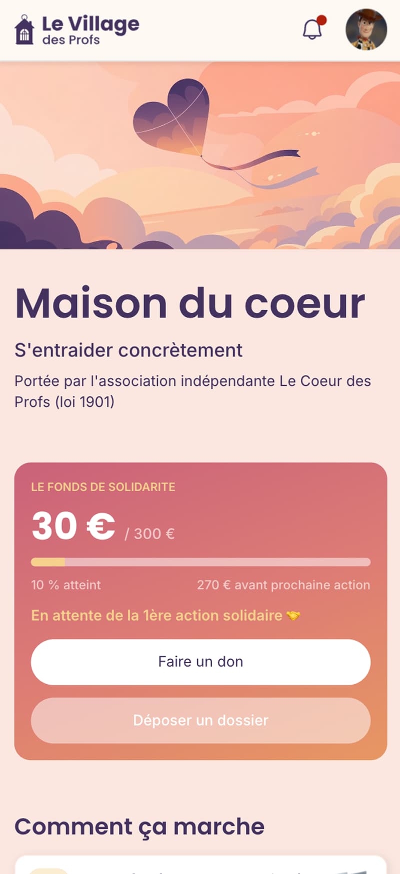 App communautaire pour les profs — vue mobile 6